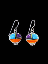Boucles d'oreilles incrustées de pavés en argent sterling turquoise