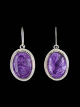 Navajo Sterling Silver Purple Charoite Dangle Earrings