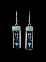 Navajo Multistone Inlay Dangle Earrings