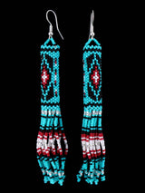 Pendientes colgantes con cuentas de joyería nativa americana