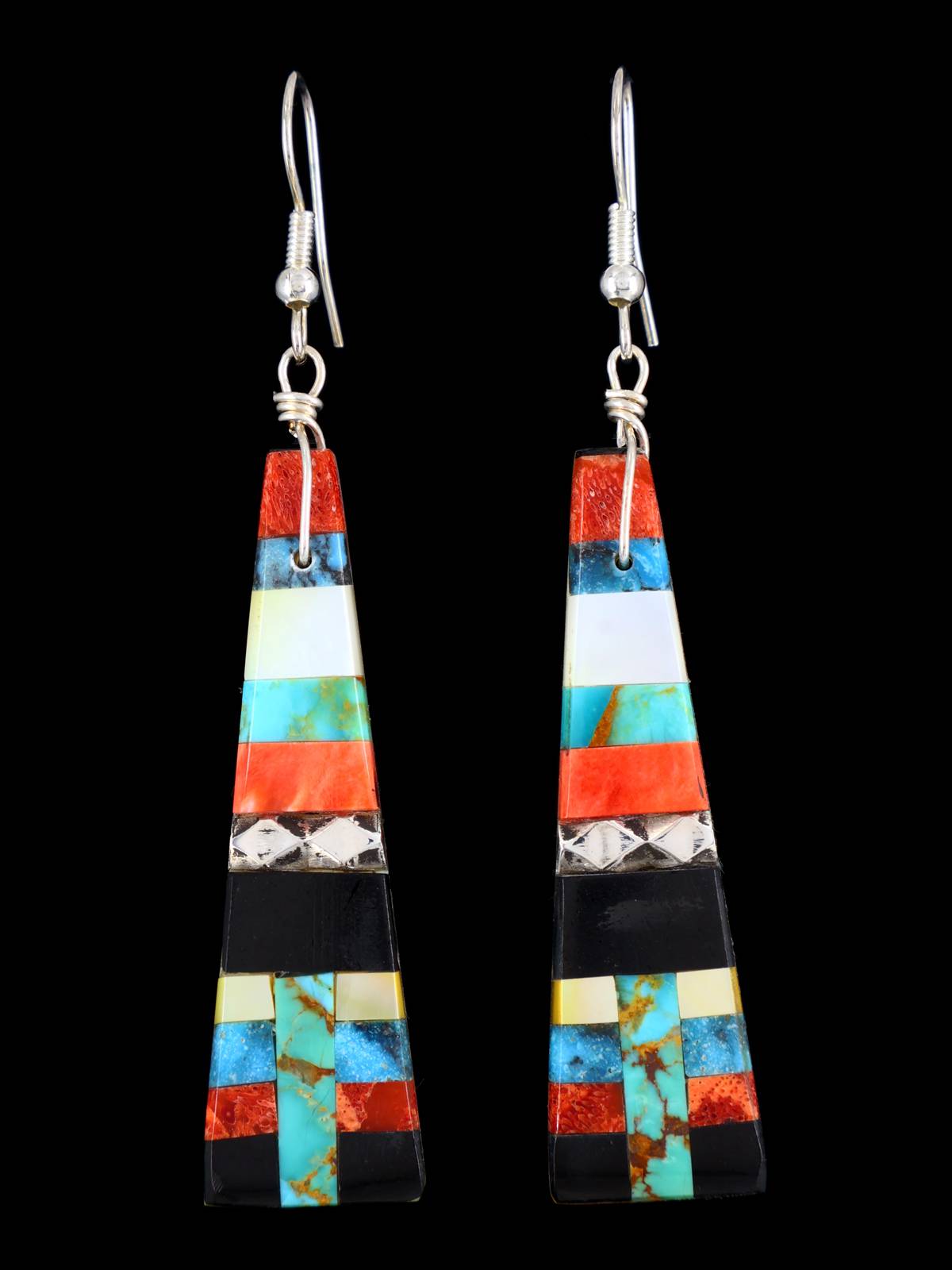 Santo Domingo Inlay Mosaic Dangle Earrings