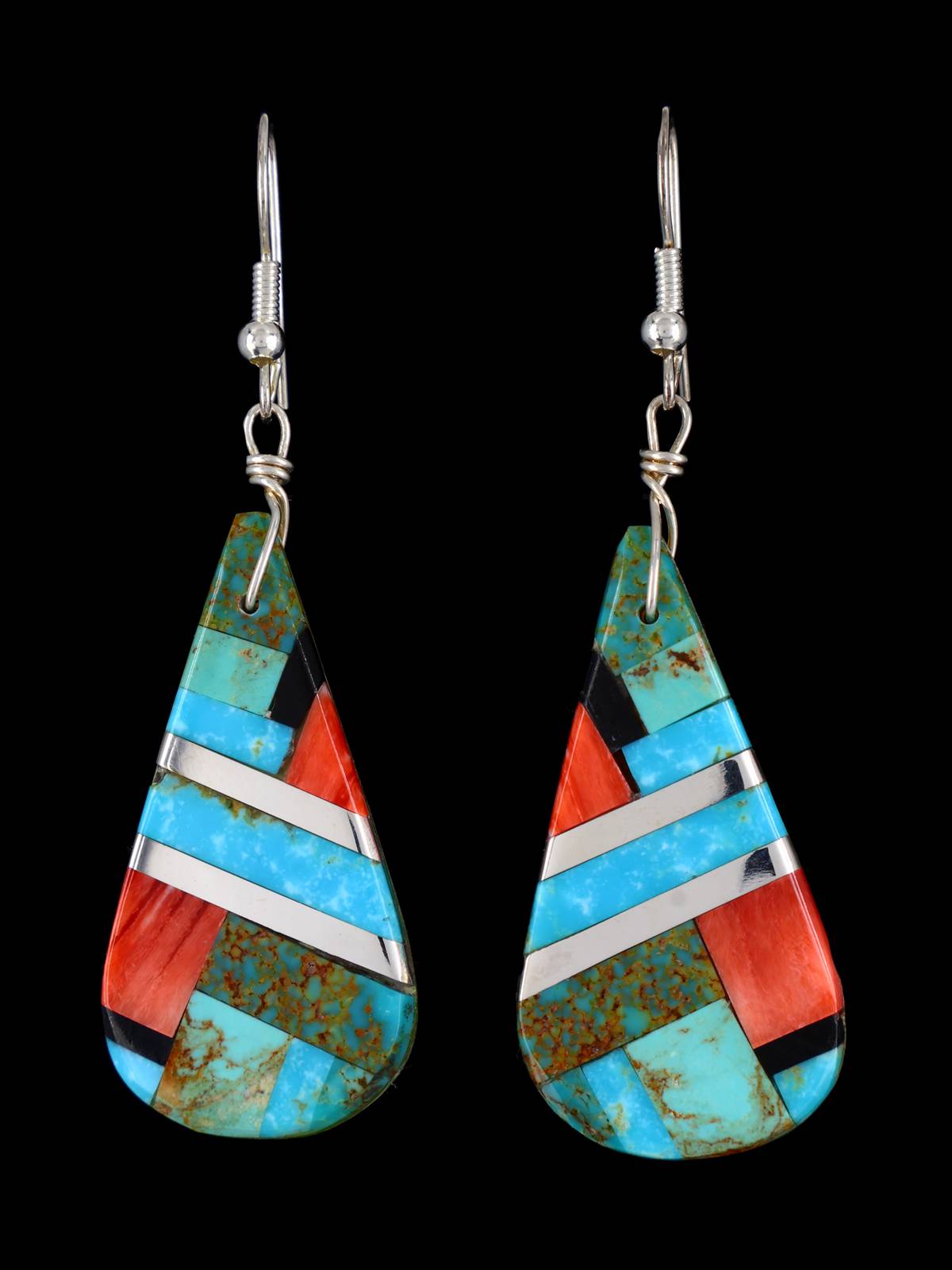 Santo Domingo Inlay Mosaic Dangle Earrings
