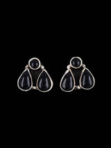 Navajo Black Onyx Sterling Silver Post Earrings