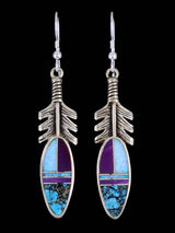 Boucles d'oreilles incrustées de pavés en argent sterling turquoise