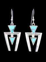 Boucles d'oreilles incrustées de pavés en argent sterling turquoise
