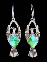 Boucles d'oreilles incrustées de pavés en argent sterling turquoise