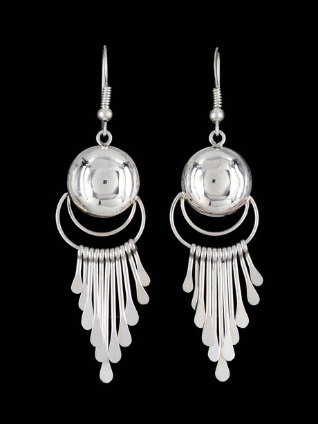 Navajo Sterling Silver Waterfall Dangle Earrings - PuebloDirect.com