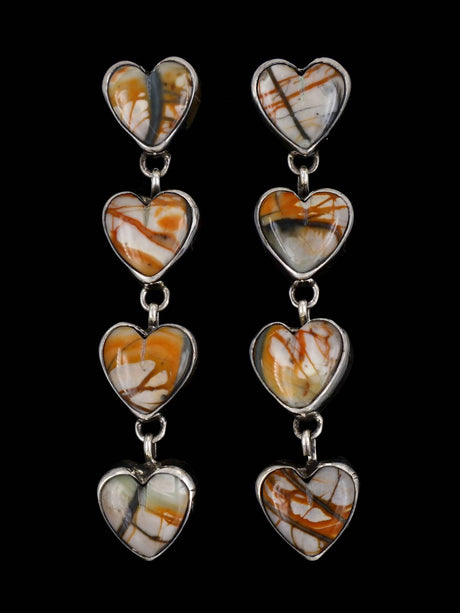 Navajo Jewelry Picasso Marble Heart Post Earrings - PuebloDirect.com