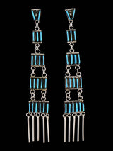Zuni Inlay Jewelry Turquoise Post Earrings