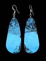 Navajo Turquoise Slab Dangle Earrings