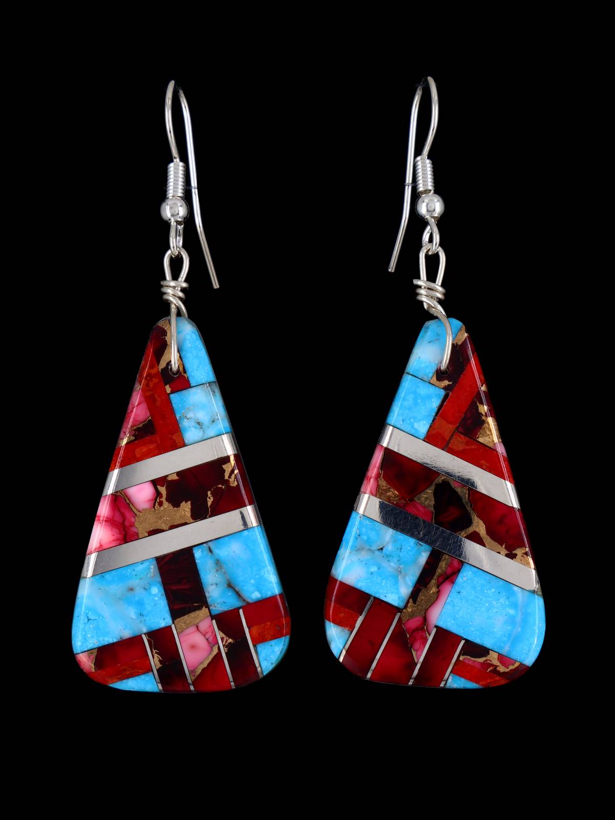 Santo Domingo Inlay Mosaic Dangle Earrings