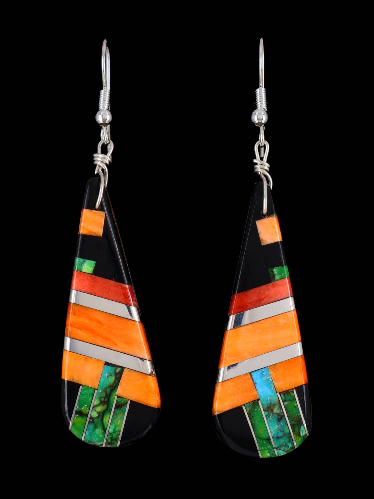Santo Domingo Inlay Mosaic Dangle Earrings