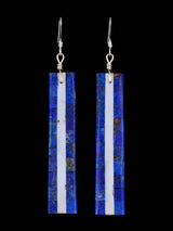 Santo Domingo Lapis and Mother of Pearl Dangle Earrings