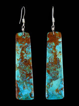 Turquoise Slab Santo Domingo Dangle Earrings