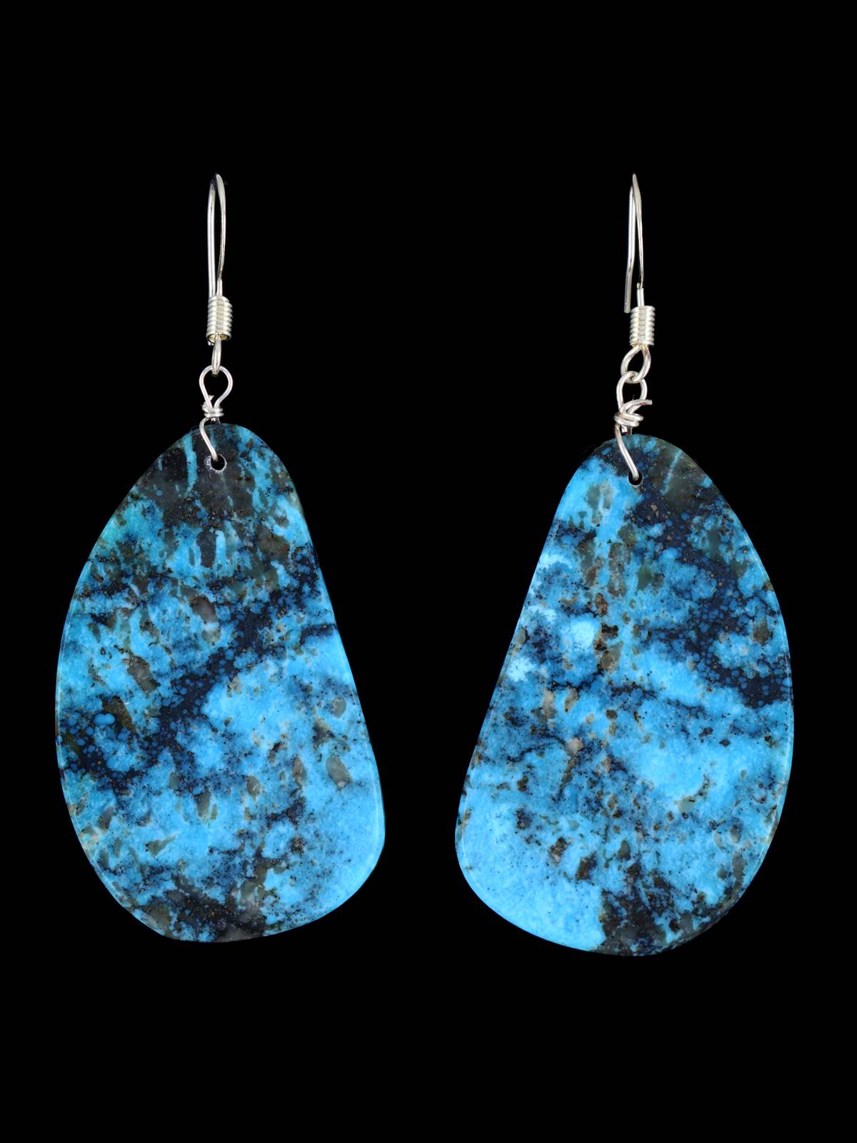 Navajo Turquoise Slab Dangle Earrings