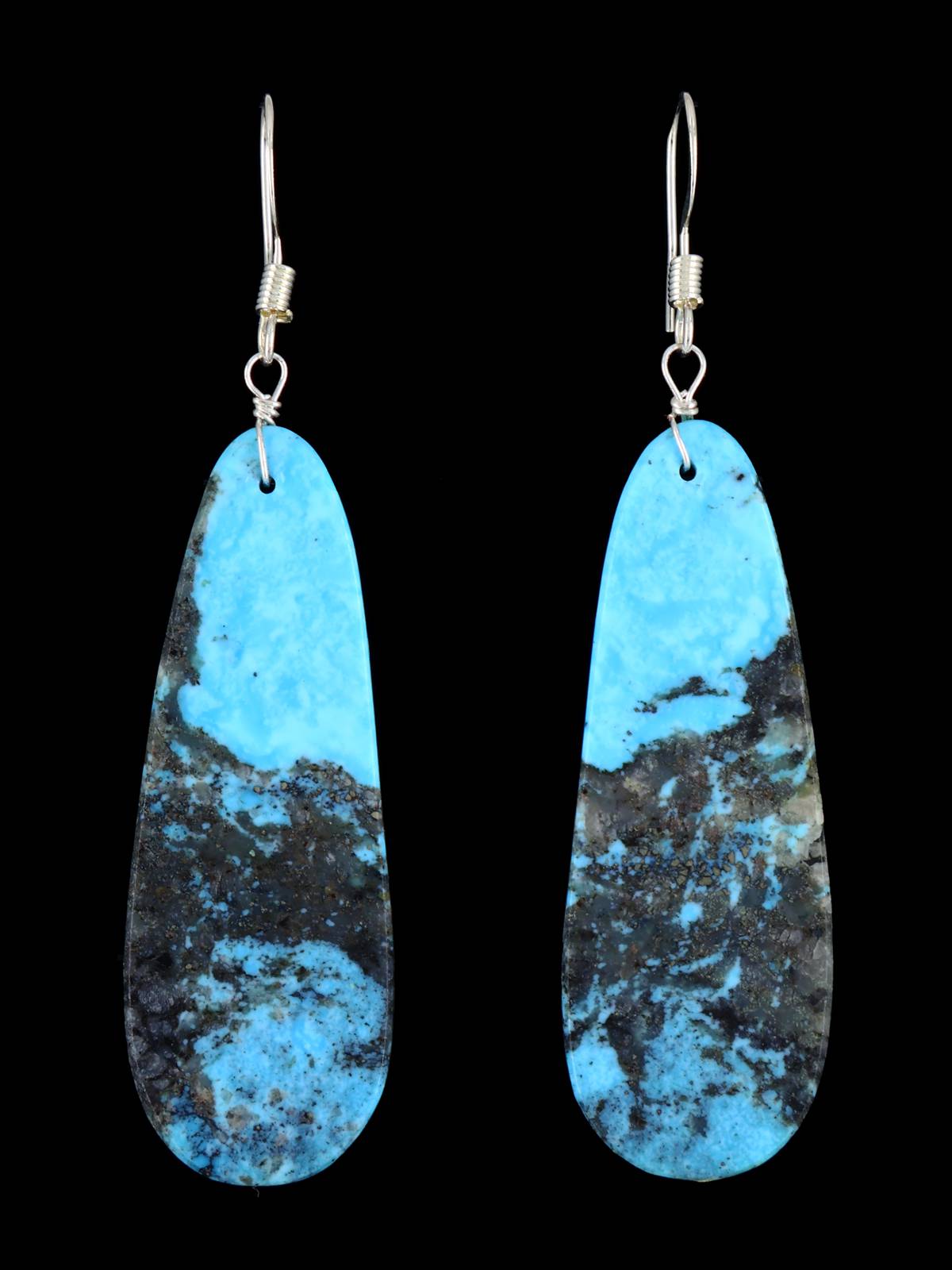 Navajo Turquoise Slab Dangle Earrings