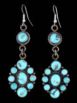 Navajo Turquoise Sterling Silver Dangle Earrings - PuebloDirect.com