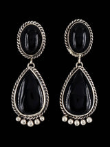 Native American Jewelry Black Onyx Squash Blossom Necklace Set