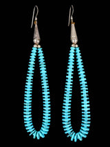 Boucles d’oreilles amérindiennes Turquoise et Shell Jocla Dangle