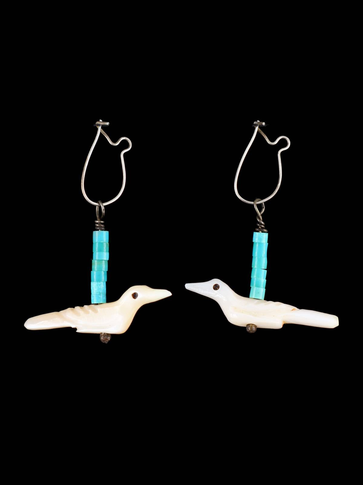 Vintage Zuni Pueblo Carved Bird Earrings