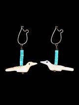 Vintage Zuni Pueblo Carved Bird Earrings