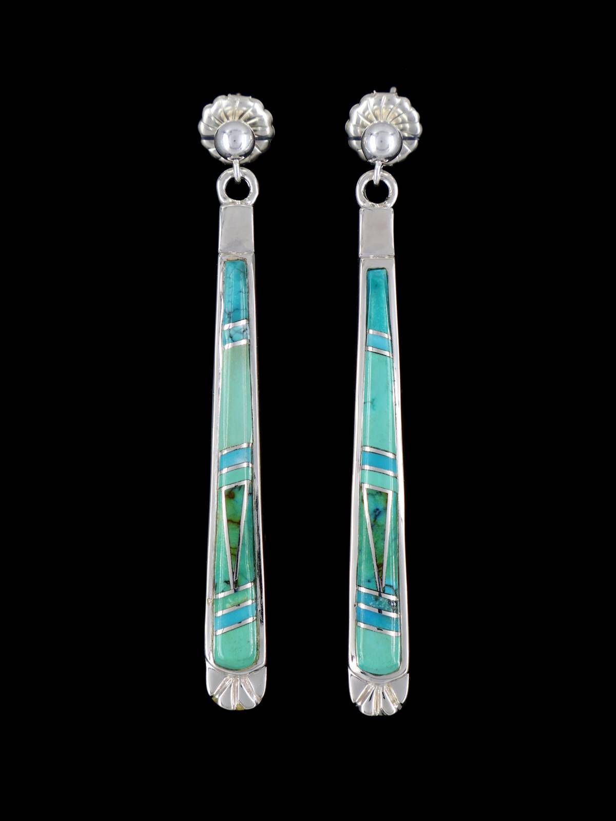 Native American Turquoise Inlay Post Earrings