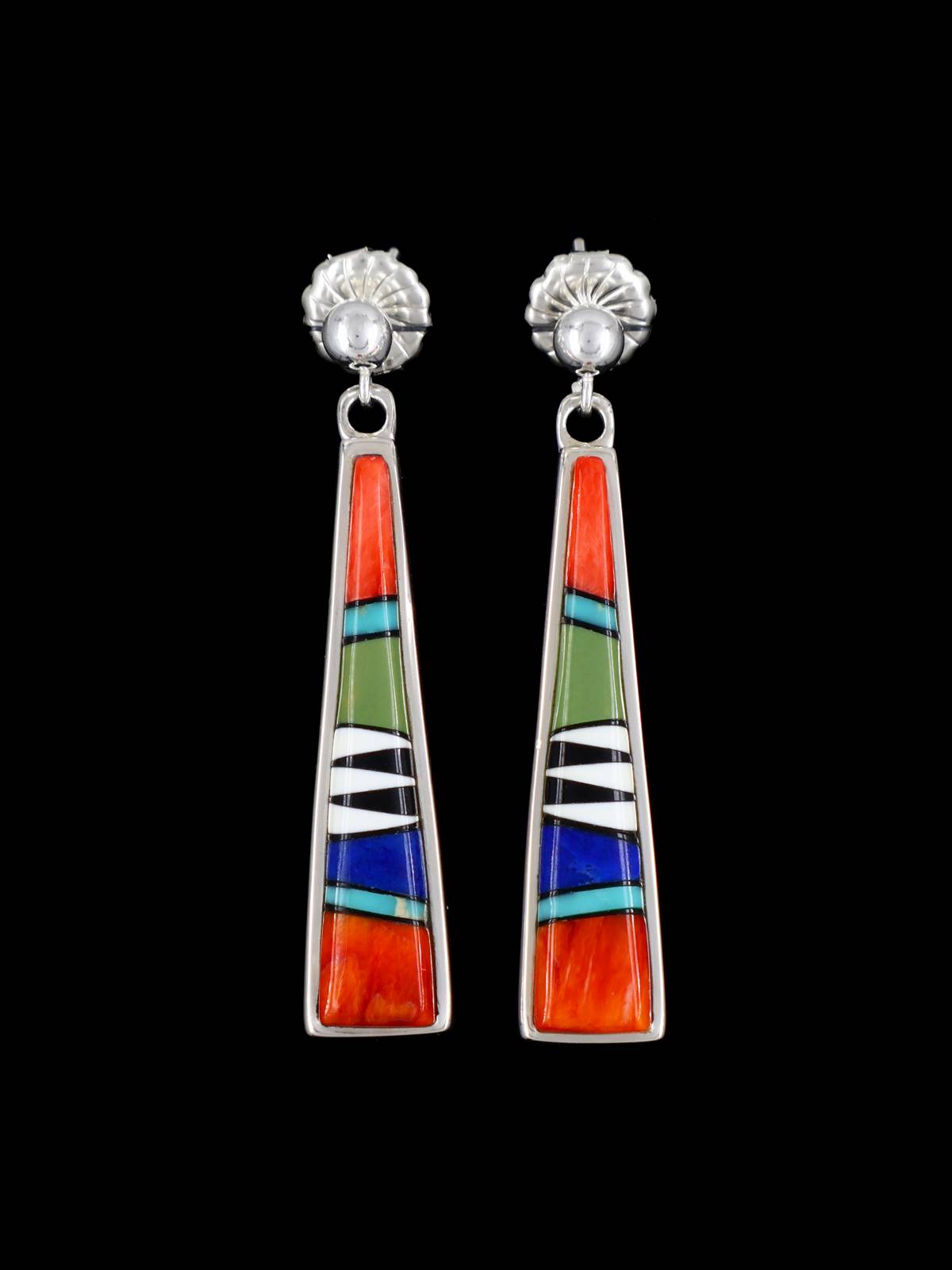 Native American Inlay Multi Stone Earrings