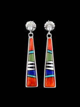 Native American Inlay Multi Stone Earrings
