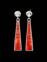Native American Spiny Oyster Inlay Post Earrings