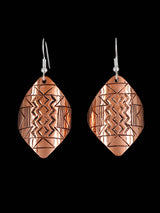 Navajo Stamped Copper Dangle Earrings