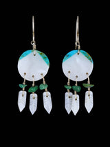 Navajo Mother of Pearl and Turquoise Dreamcatcher Earrings