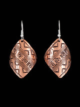 Boucles d’oreilles pendantes en cuivre estampillé Navajo