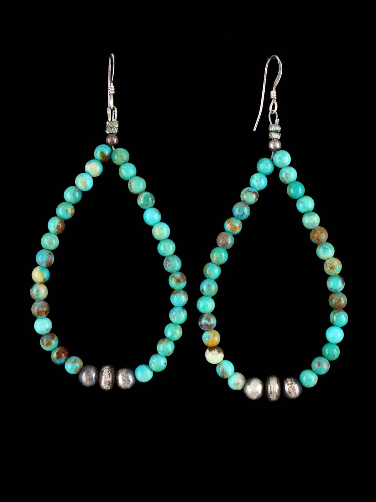 Boucles d’oreilles en perles d’argent sterling avec huîtres épineuses et turquoise