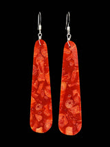 Navajo Apple Coral Slab Earrings