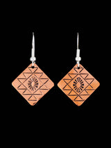 Navajo Stamped Copper Dangle Earrings