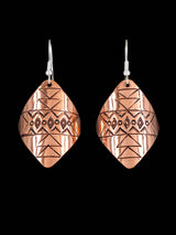 Navajo Stamped Copper Dangle Earrings
