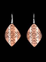 Pendientes colgantes de cobre estampado navajo