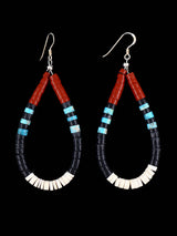 Shell Heishi Santo Domingo Dangle Earrings