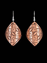 Pendientes colgantes de cobre estampado navajo
