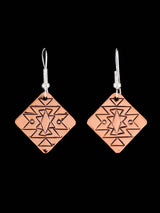 Navajo Stamped Copper Dangle Earrings