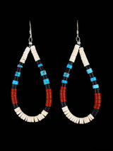 Shell Heishi Santo Domingo Dangle Earrings