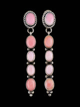 Navajo Pink Conch Sterling Silver Post Earrings