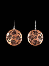 Navajo Stamped Copper Dangle Earrings