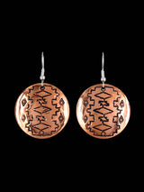 Boucles d’oreilles pendantes en cuivre estampillé Navajo
