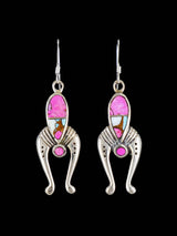 Navajo Turquoise and Shell Inlay Naja Dangle Earrings