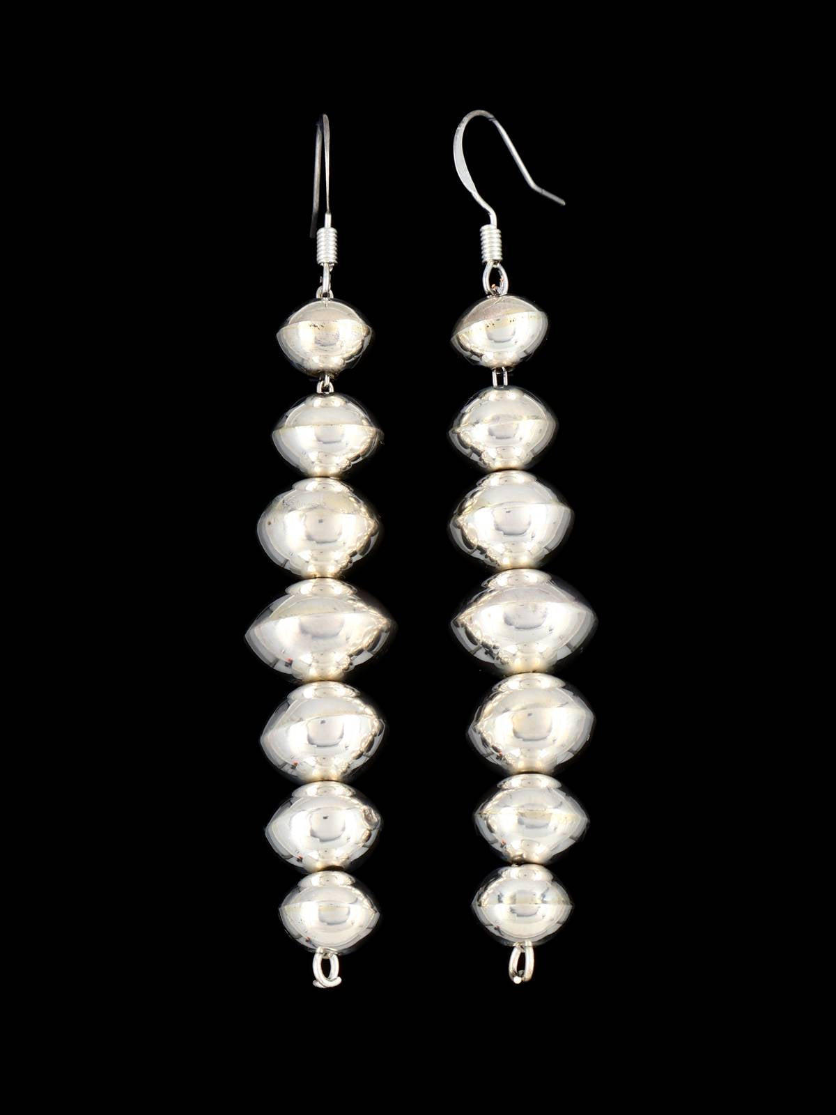 Navajo Sterling Silver Beaded Dangle Earrings