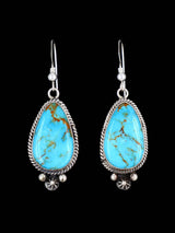 Native American Sterling Silver Turquoise Dangle Earrings