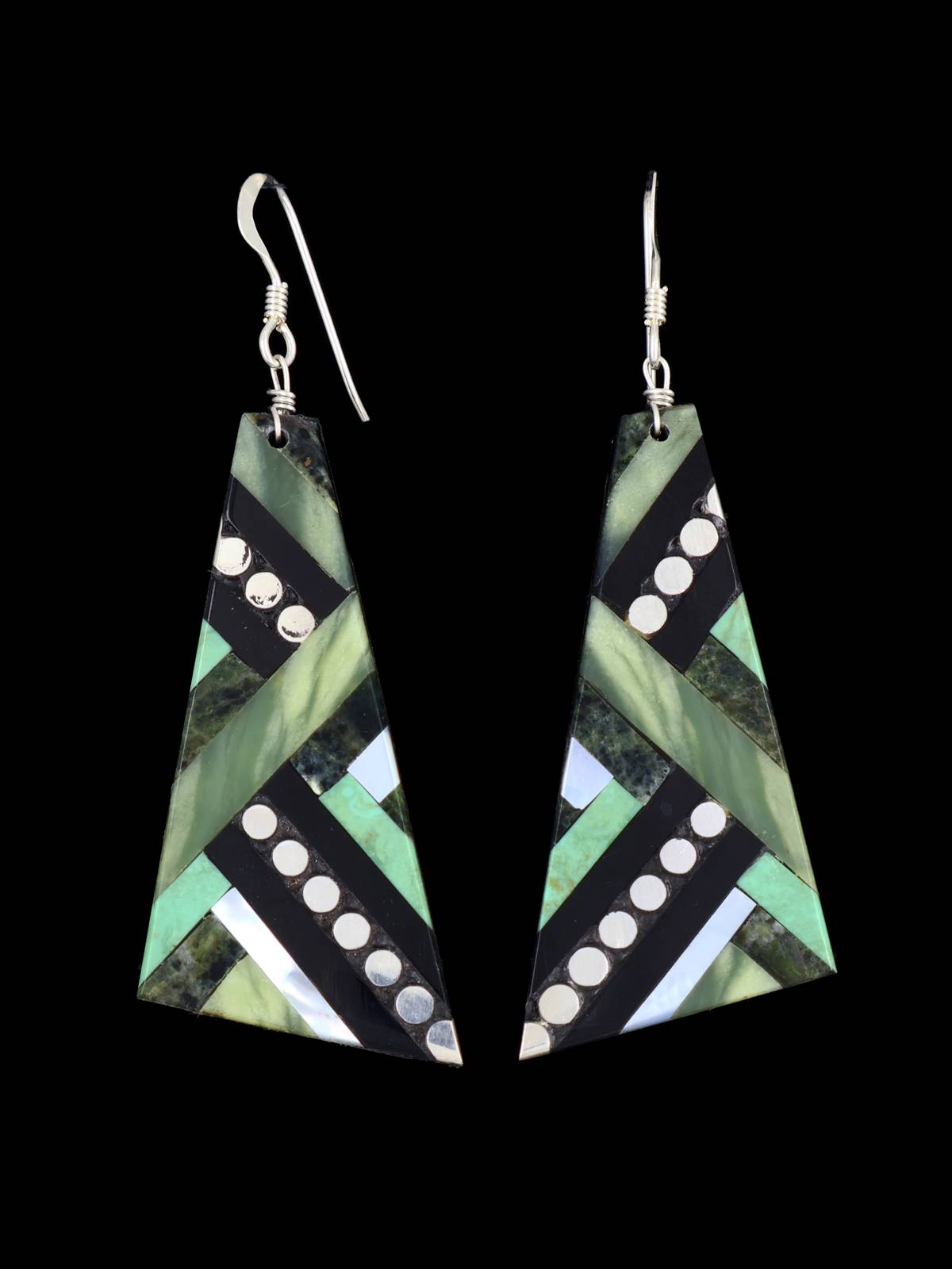 Santo Domingo Inlay Mosaic Dangle Earrings