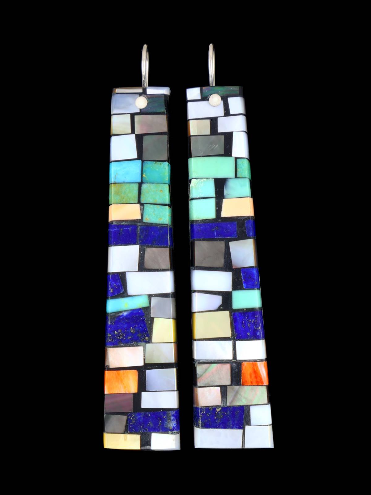 Santo Domingo Mosaic Inlay Dangle Earrings
