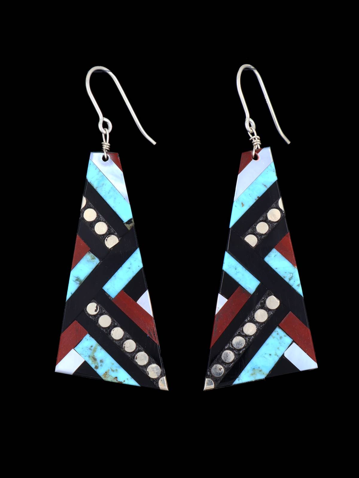 Santo Domingo Inlay Mosaic Dangle Earrings